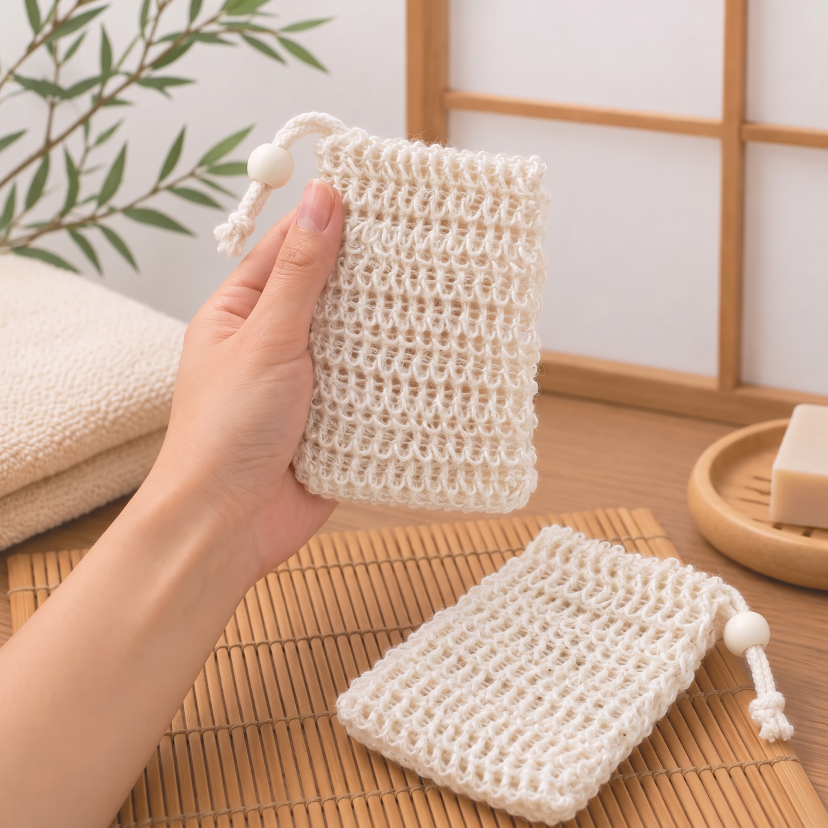 Sachet exfoliant pour savon (lot de 2)